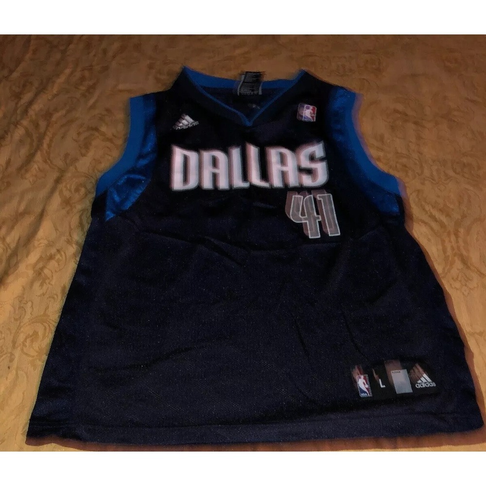 Adidas NBA Dallas Mavericks #41 Nowitzski Basketball Jersey Boys Large 14/16